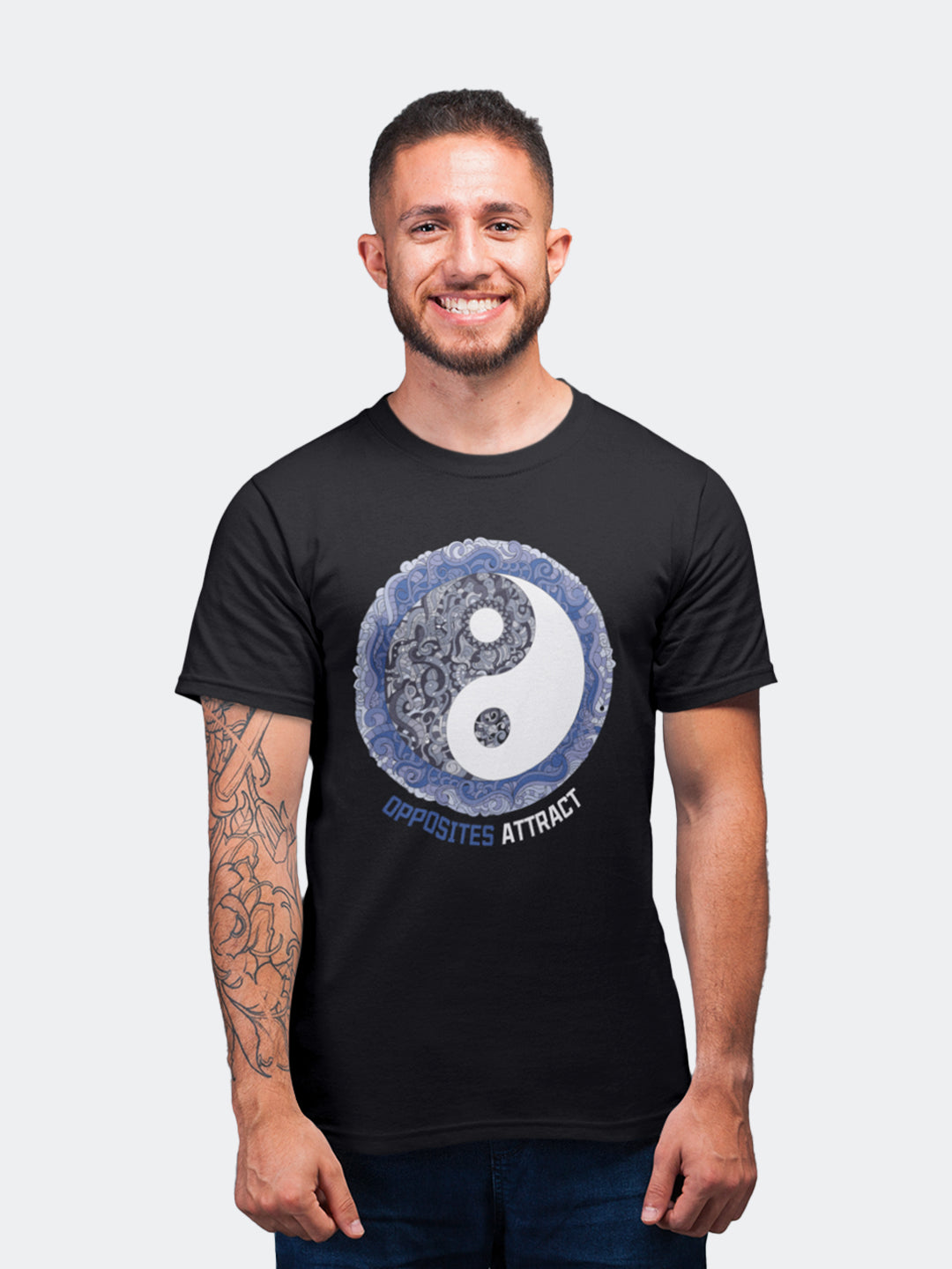 Opposite&#39;s Attract Men&#39;s Mandala Design T-Shirt