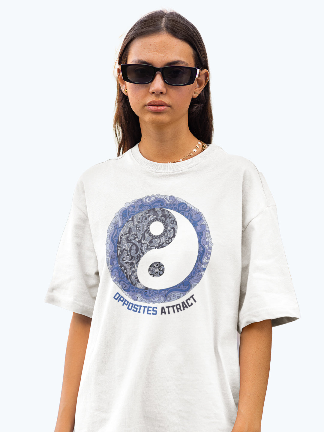 Opposite's Attract Women's Mandala Design Oversized T-Shirt