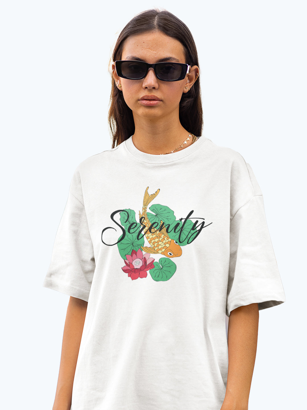 Serenity Women's Mandala Design Oversized T-Shirt