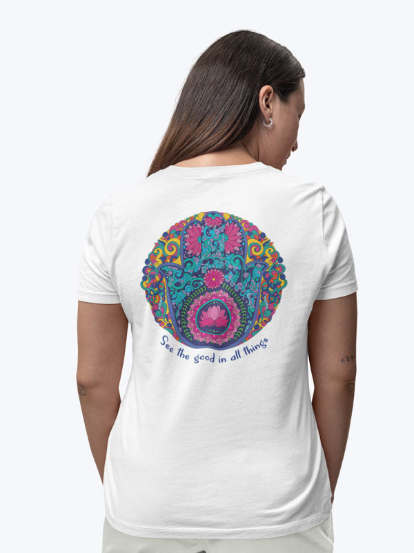 See the good in all things Women's Mandala Design T-Shirt