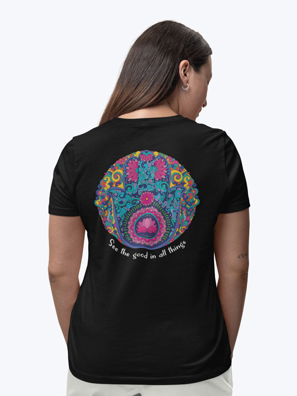 See the good in all things Women's Mandala Design T-Shirt