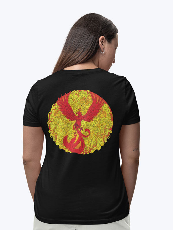 The Phoenix Rises Women&#39;s Mandala Design T-Shirt