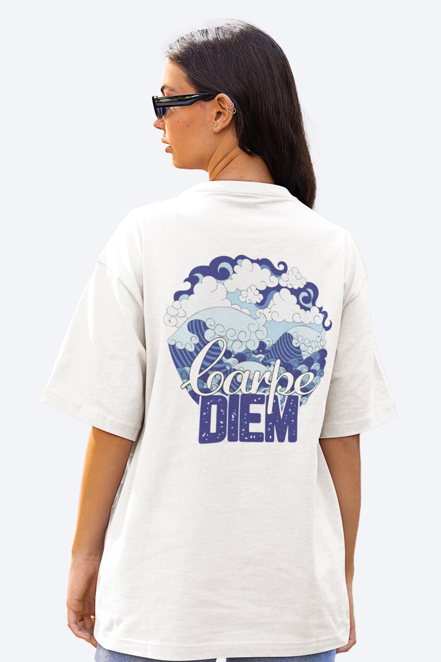 Carpe Diem Women's Mandala Design Oversized T-Shirt