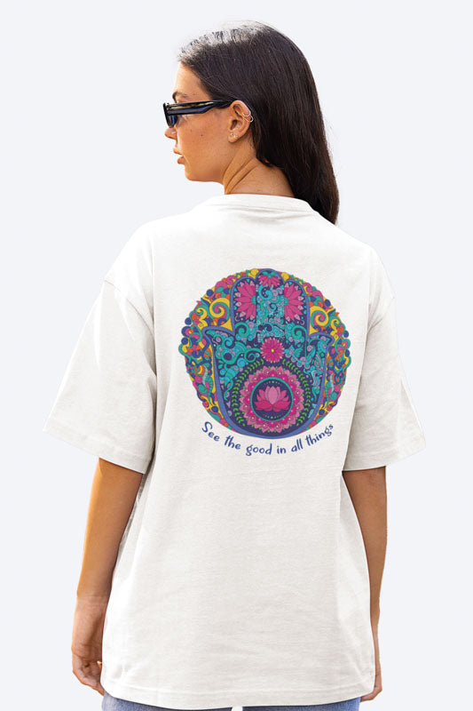 See the good in all things Women's Mandala Design Oversized T-Shirt