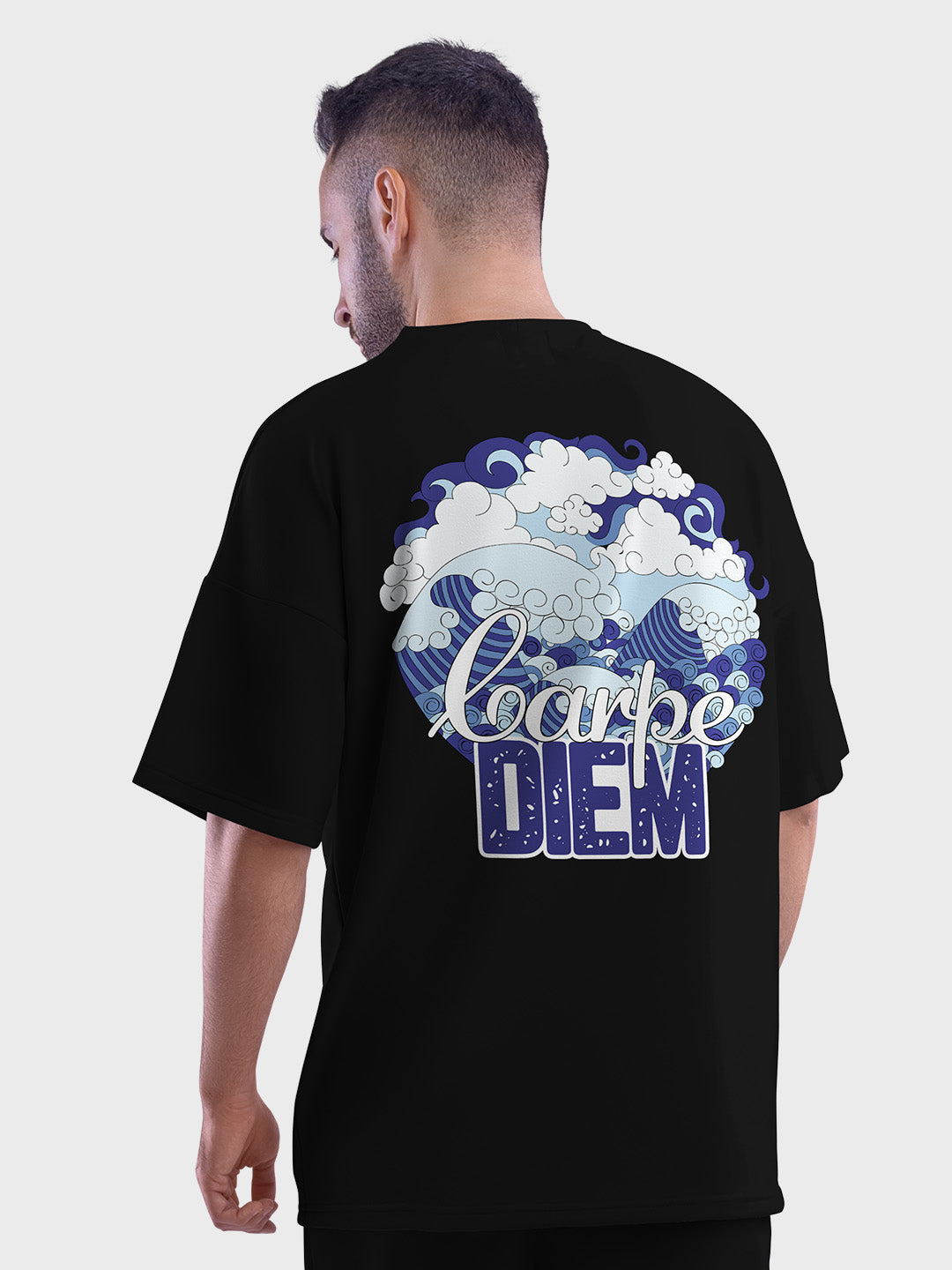 Carpe Diem Men's Mandala Design Oversized T-Shirt