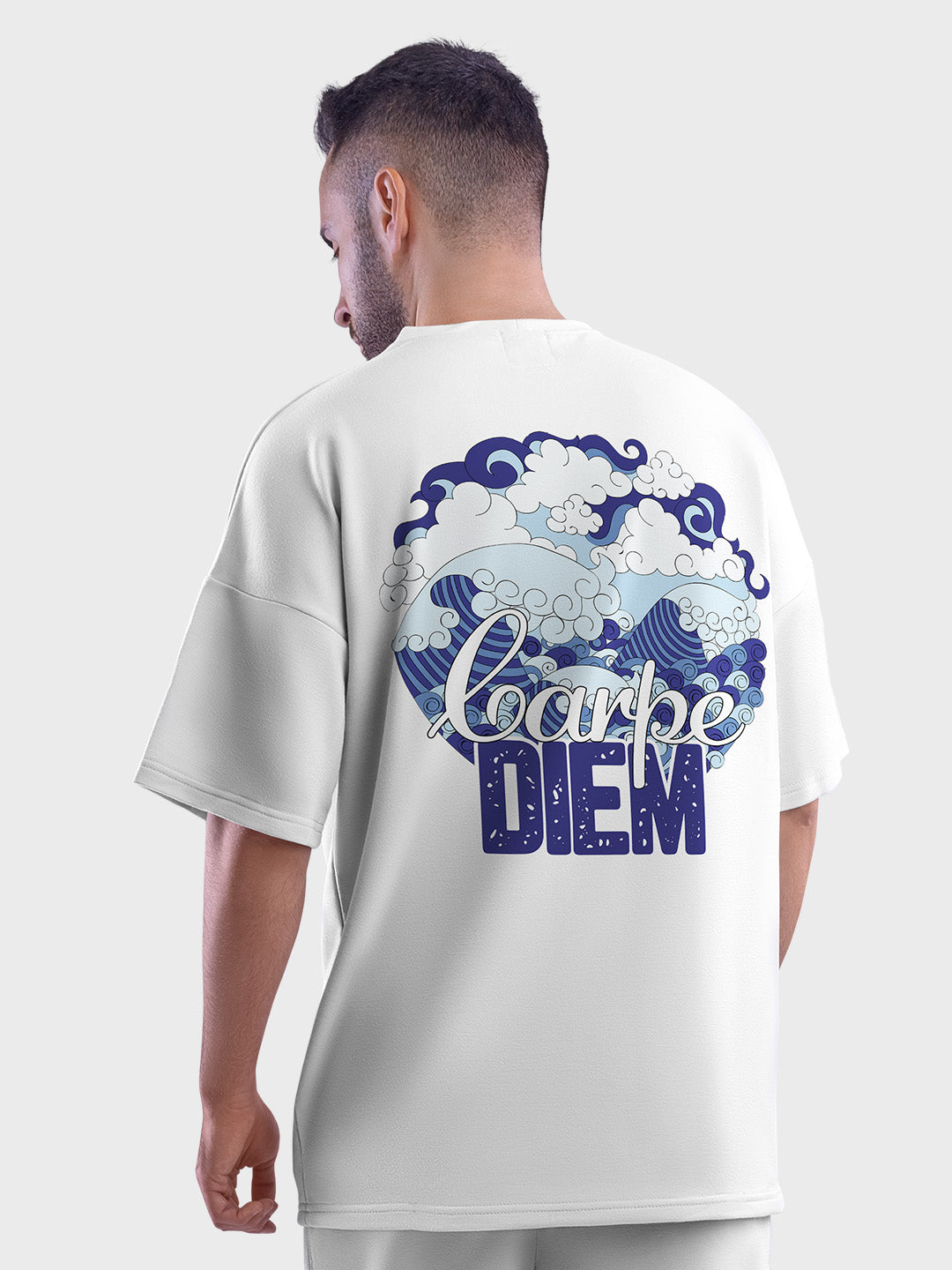 Carpe Diem Men's Mandala Design Oversized T-Shirt