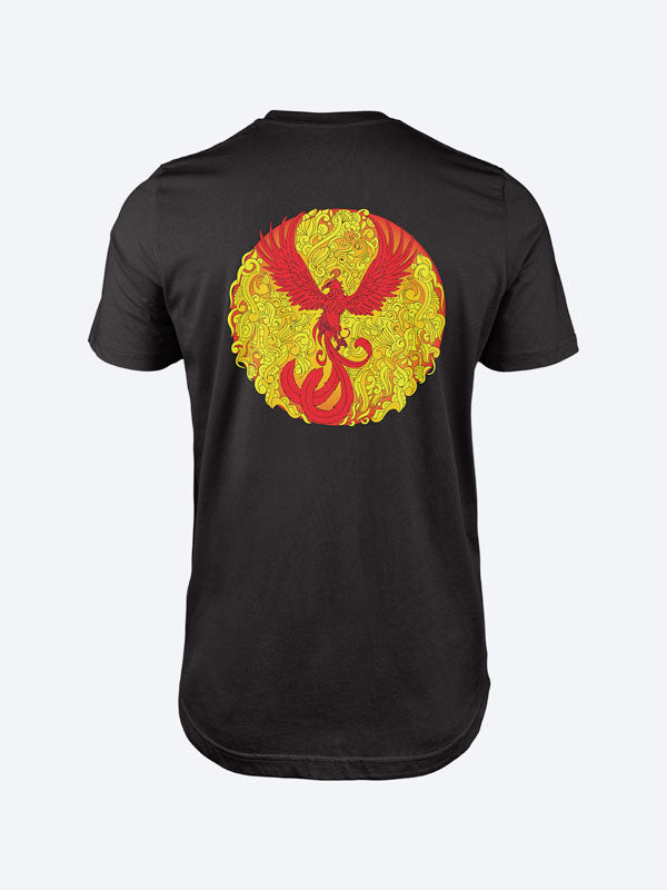 The Phoenix Rises Men's Mandala Design T-Shirt