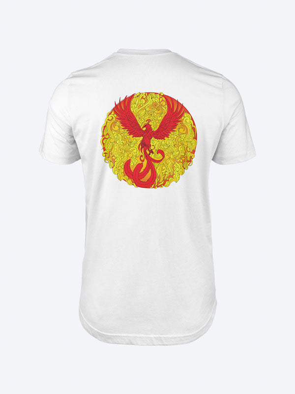 The Phoenix Rises Men's Mandala Design T-Shirt