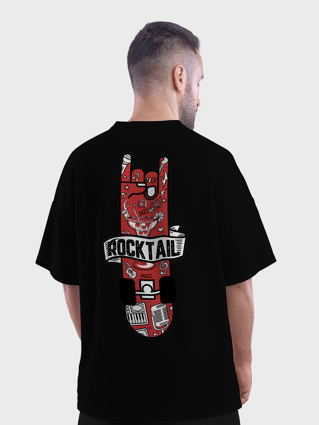 ROCKTAIL MEN'S DESIGN T-SHIRT OVERSIZED T-SHIRT