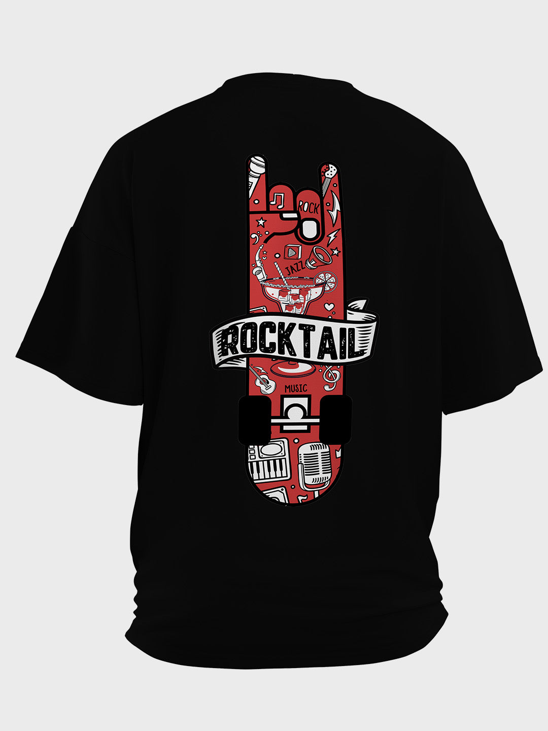 ROCKTAIL MEN'S DESIGN T-SHIRT OVERSIZED T-SHIRT