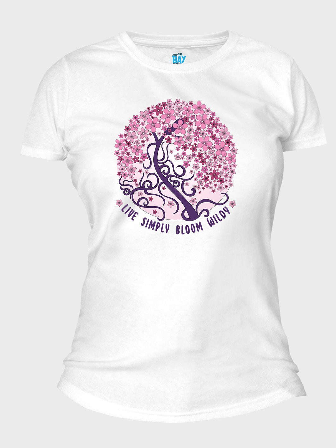 Live Simply Bloom Wildly Women's Mandala Design T-Shirt