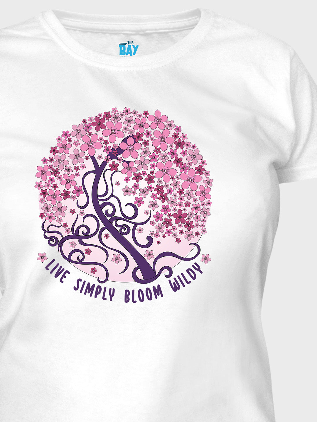 Live Simply Bloom Wildly Women's Mandala Design T-Shirt