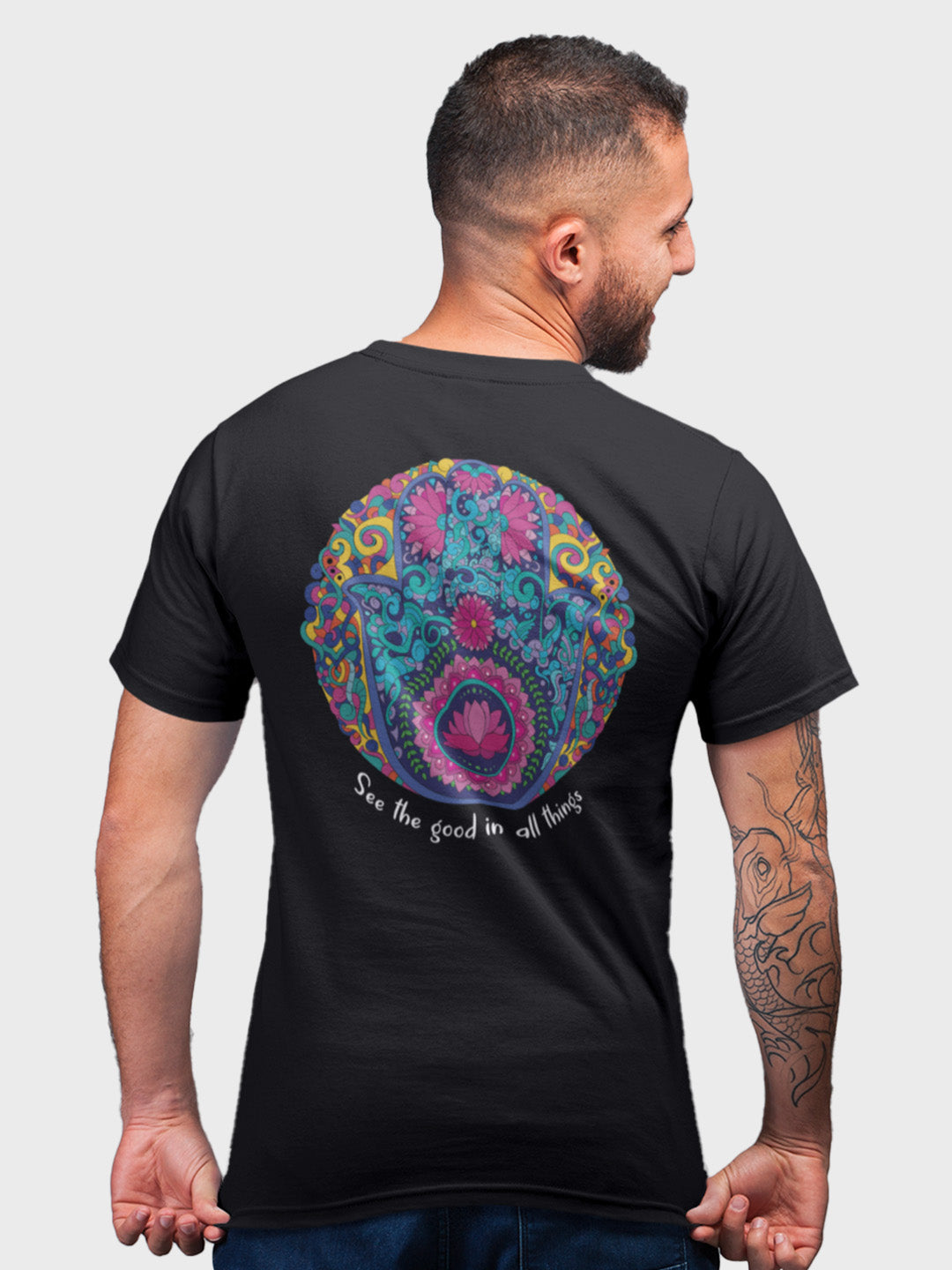 See the good in all things Men's Mandala Design T-Shirt
