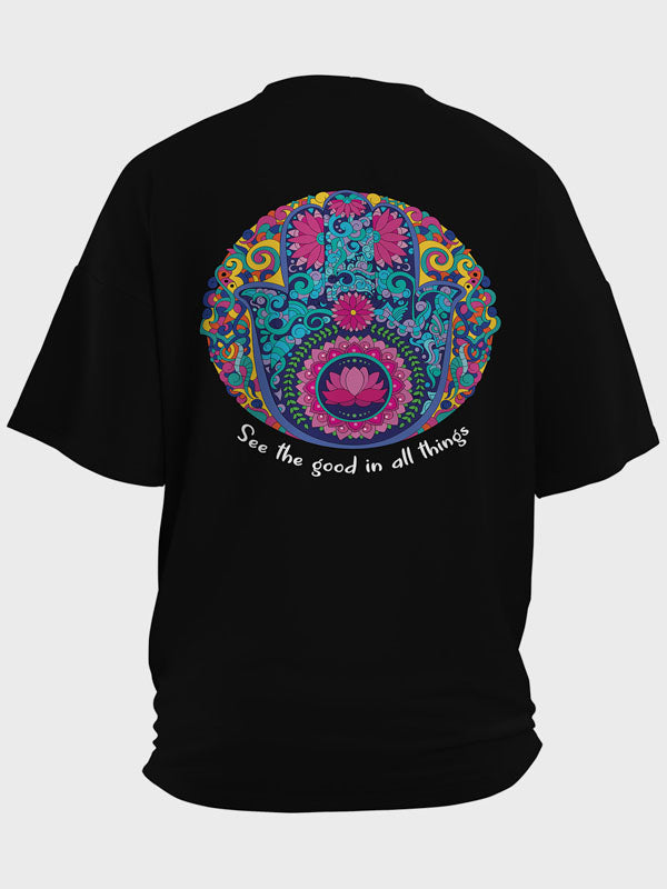 See the good in all things Women's Mandala Design Oversized T-Shirt