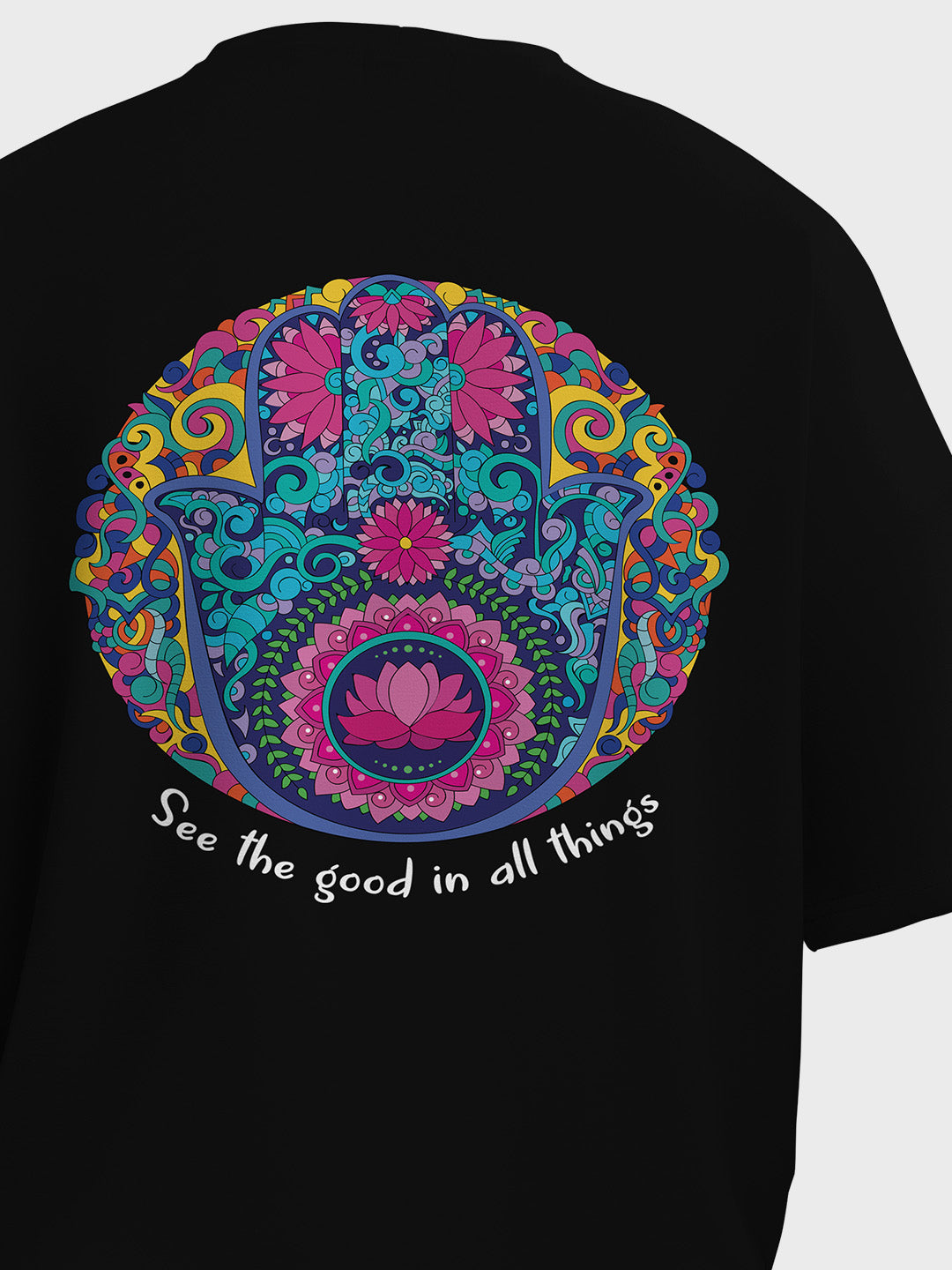 See the good in all things Men's Mandala Design Oversized T-Shirt