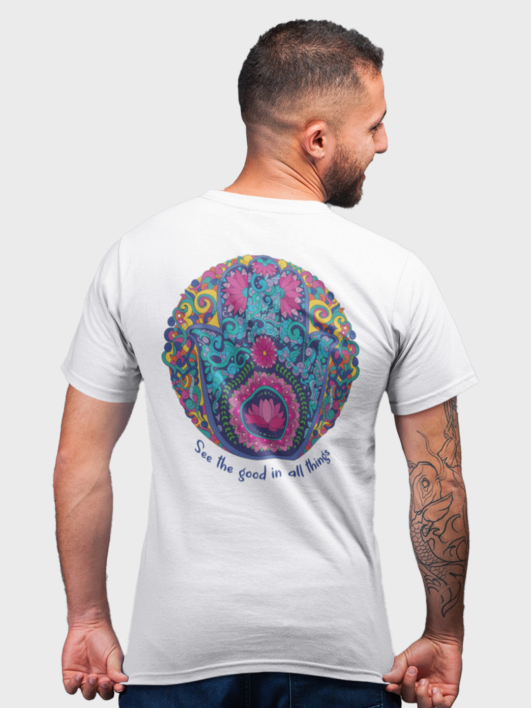 See the good in all things Men's Mandala Design T-Shirt