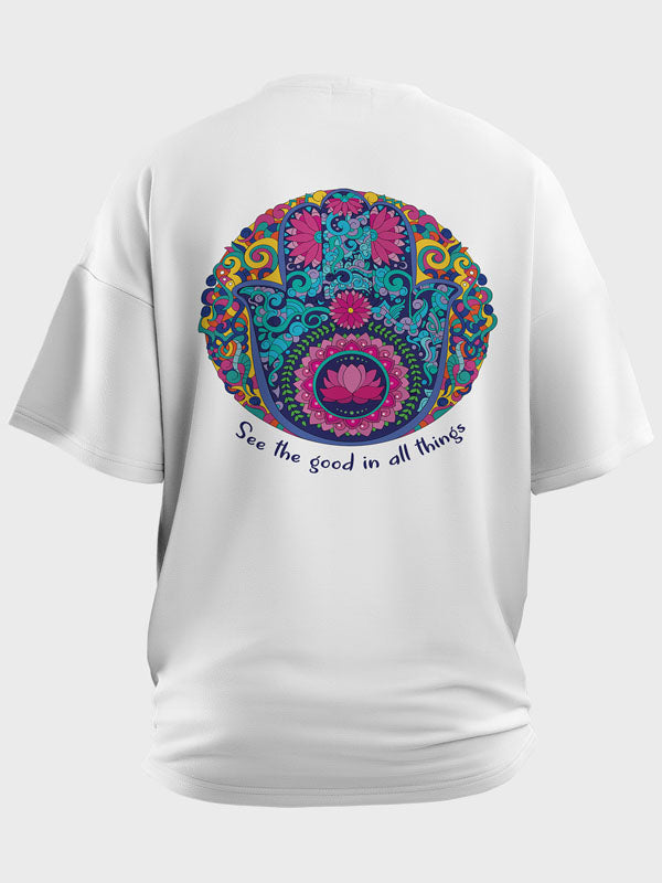 See the good in all things Women's Mandala Design Oversized T-Shirt