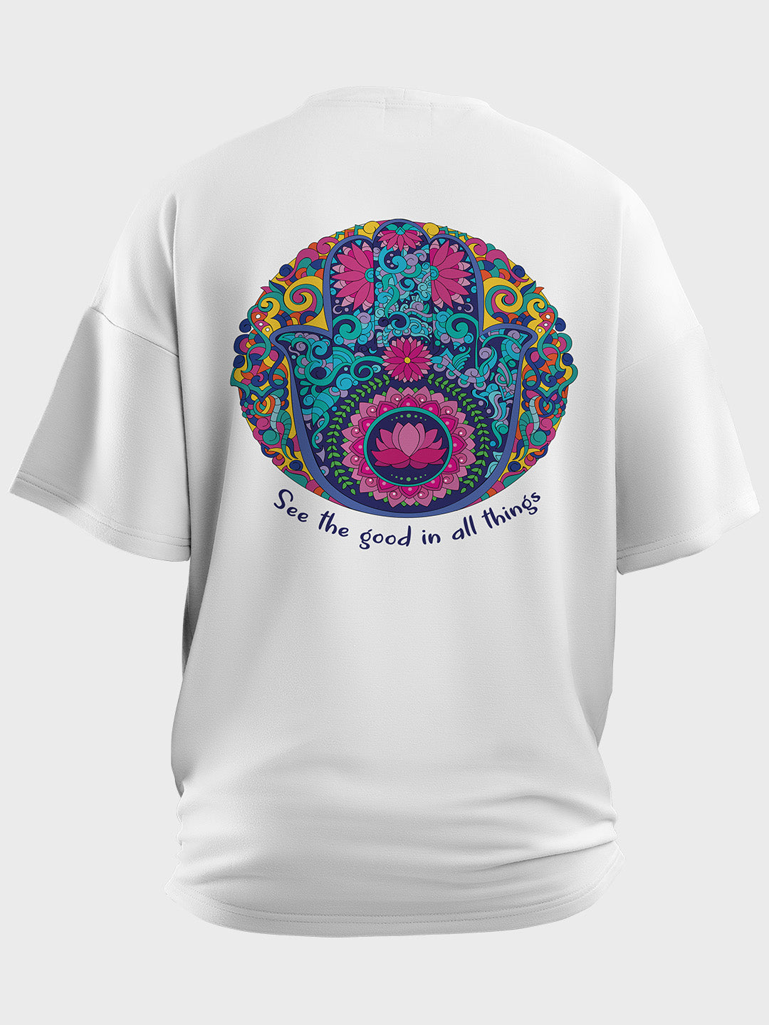 See the good in all things Men's Mandala Design Oversized T-Shirt