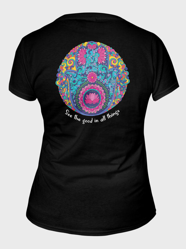 See the good in all things Women's Mandala Design T-Shirt