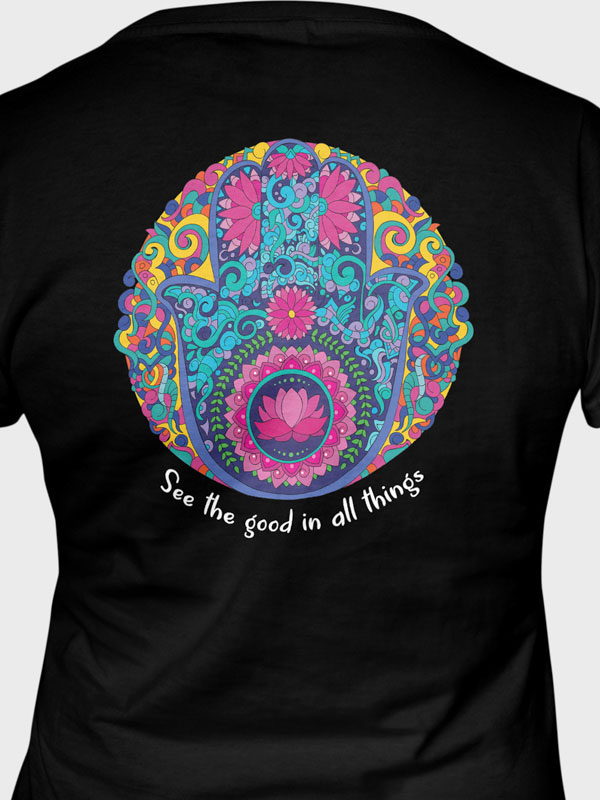 See the good in all things Women's Mandala Design T-Shirt