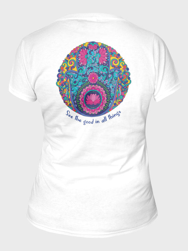 See the good in all things Women's Mandala Design T-Shirt