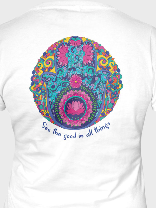 See the good in all things Women's Mandala Design T-Shirt