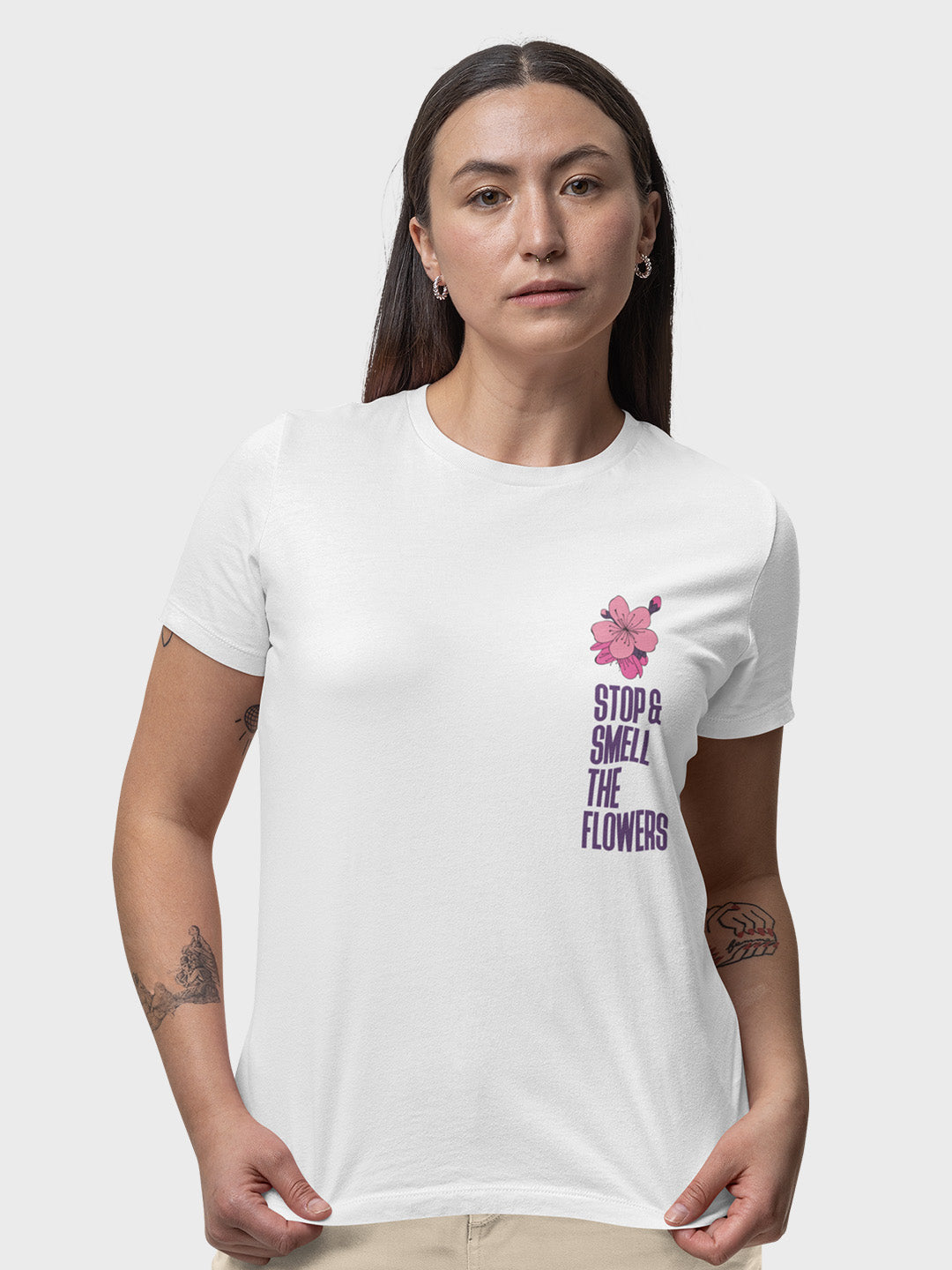 Stop & Smell the Flower's Women's Mandala Design T-Shirt