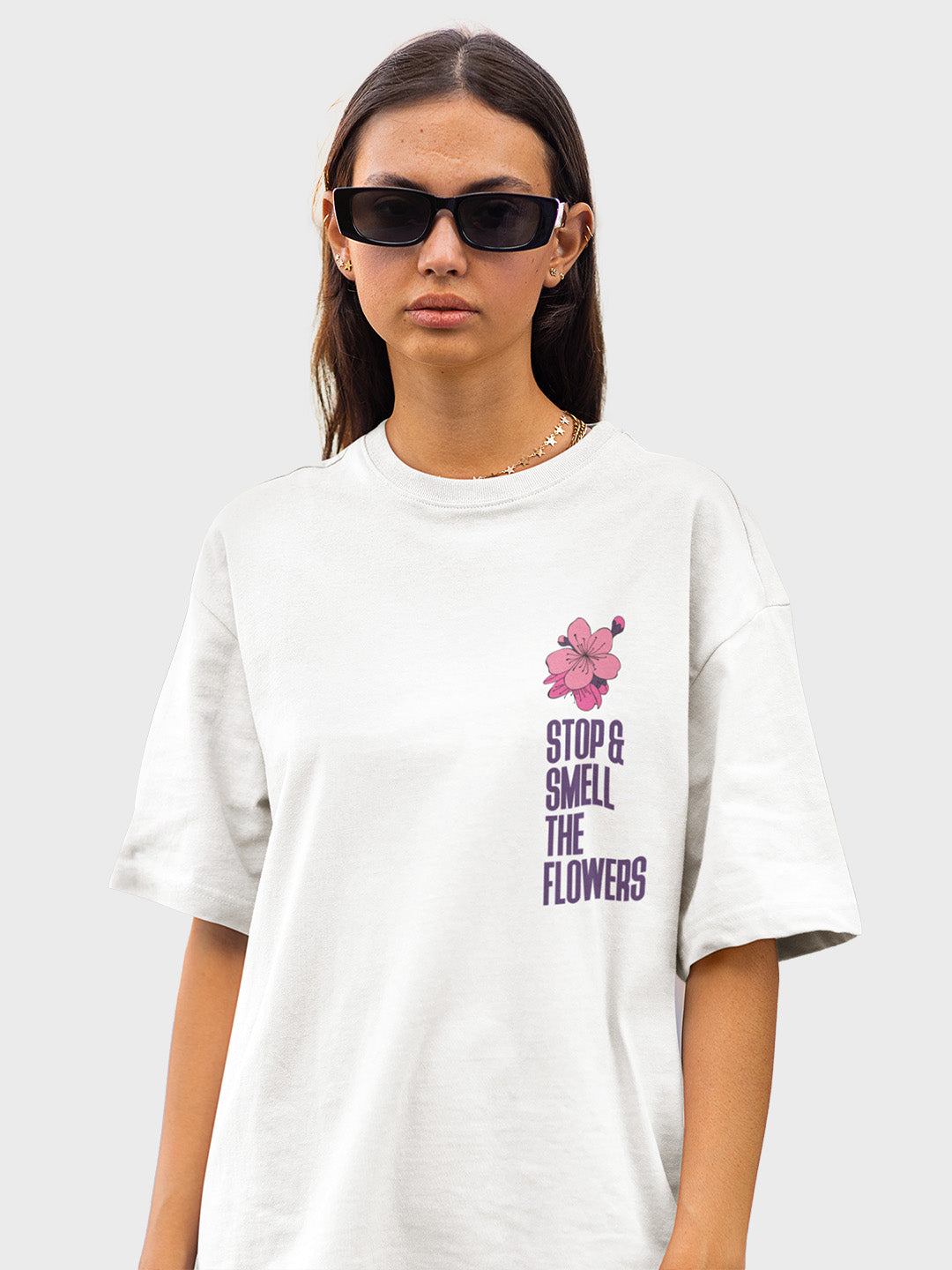 Stop & Smell the Flower's Women's Mandala Design Oversized T-Shirt