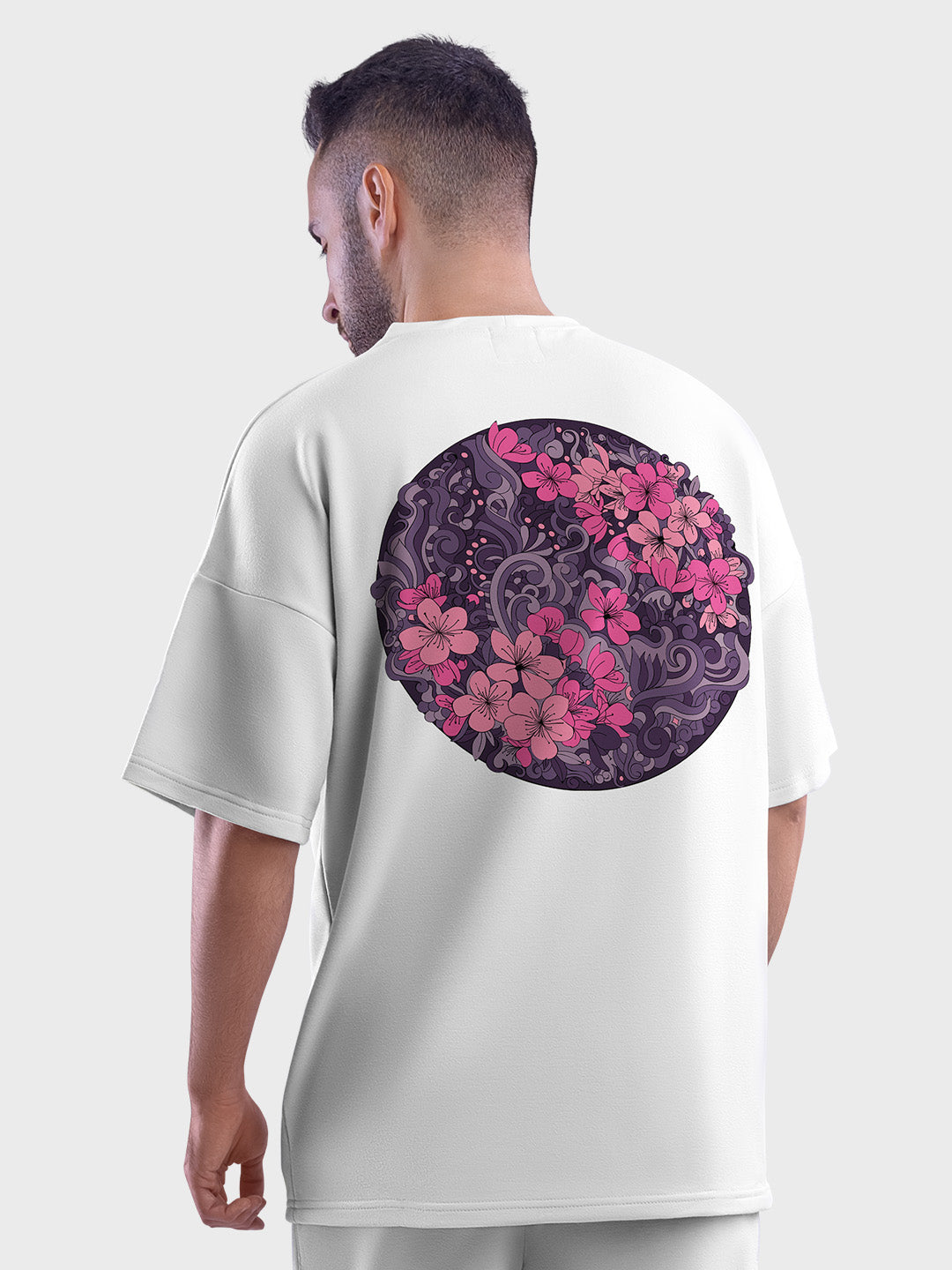 Stop & Smell the Flower's Men's Mandala Design Oversized T-Shirt