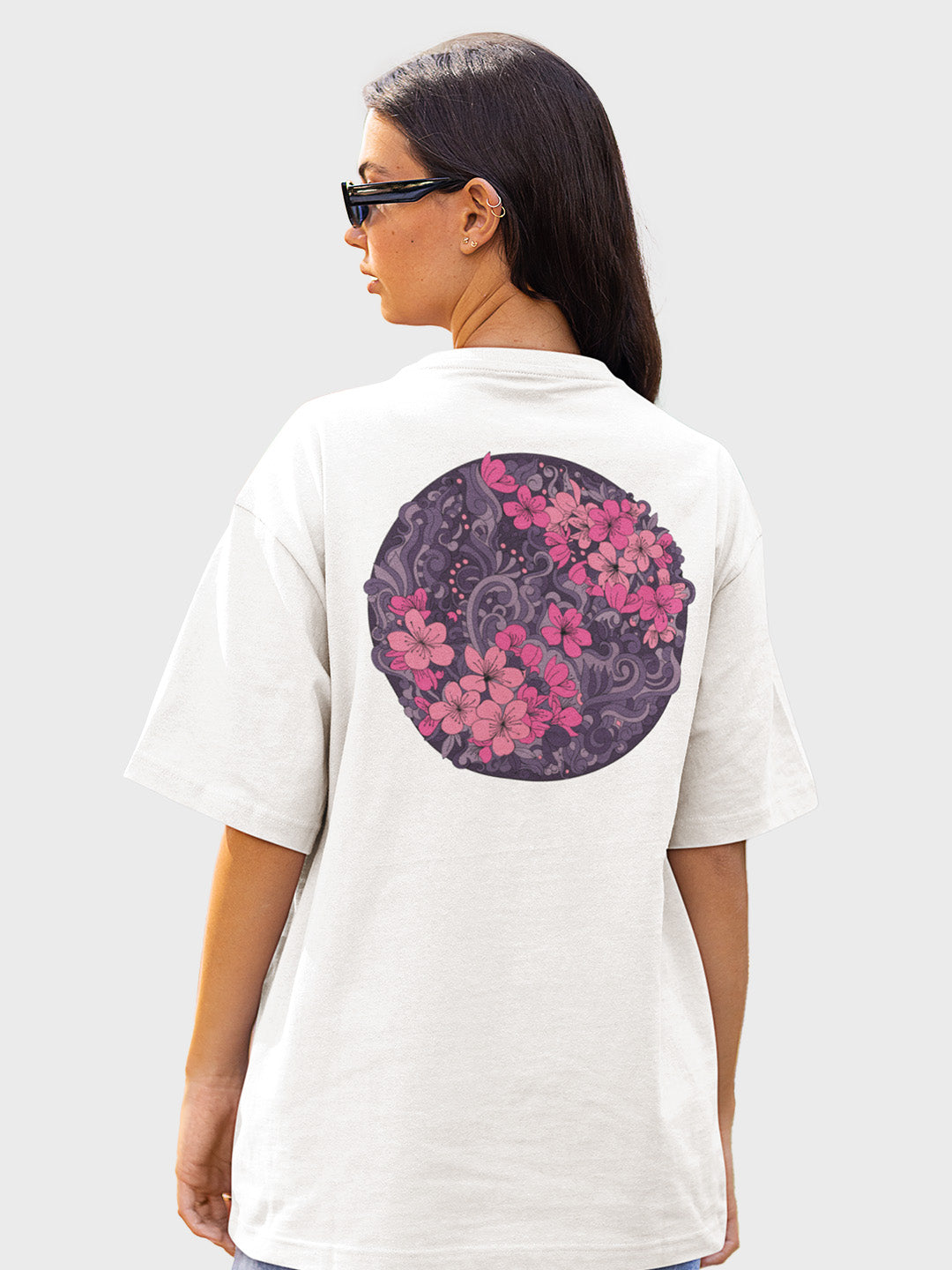 Stop & Smell the Flower's Women's Mandala Design Oversized T-Shirt