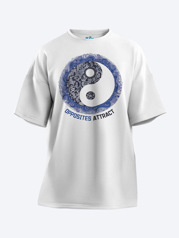 Opposite's Attract Men's Mandala Design Oversized T-Shirt