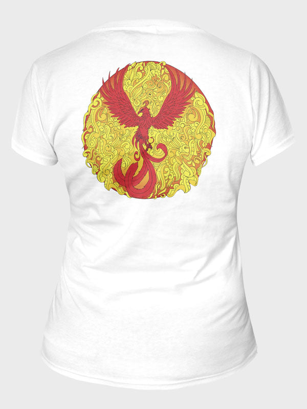 The Phoenix Rises Women's Mandala Design T-Shirt