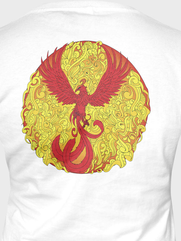 The Phoenix Rises Women's Mandala Design T-Shirt