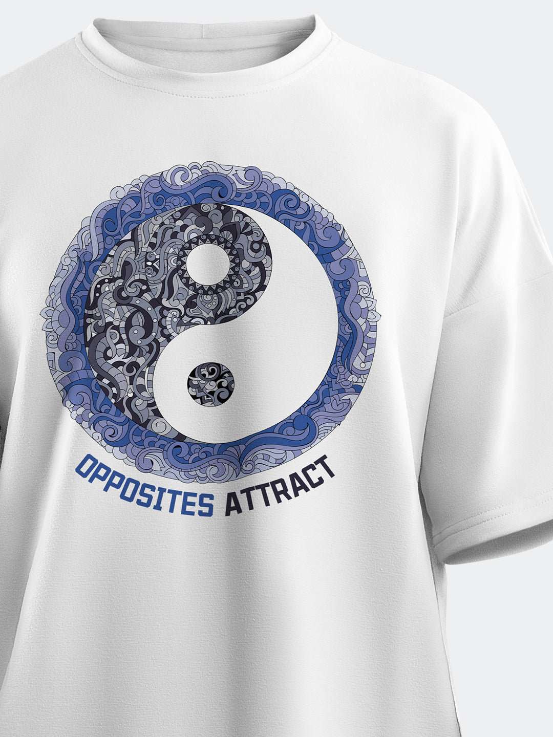 Opposite's Attract Men's Mandala Design Oversized T-Shirt