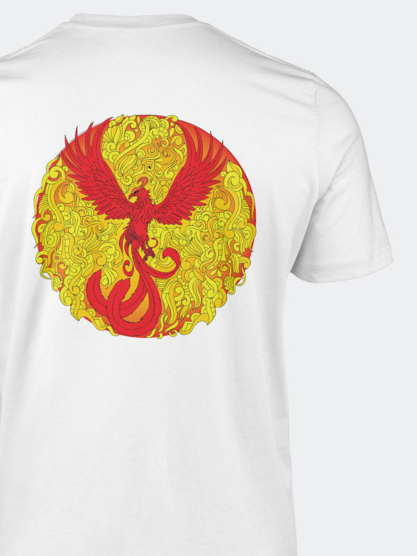 The Phoenix Rises Men's Mandala Design T-Shirt