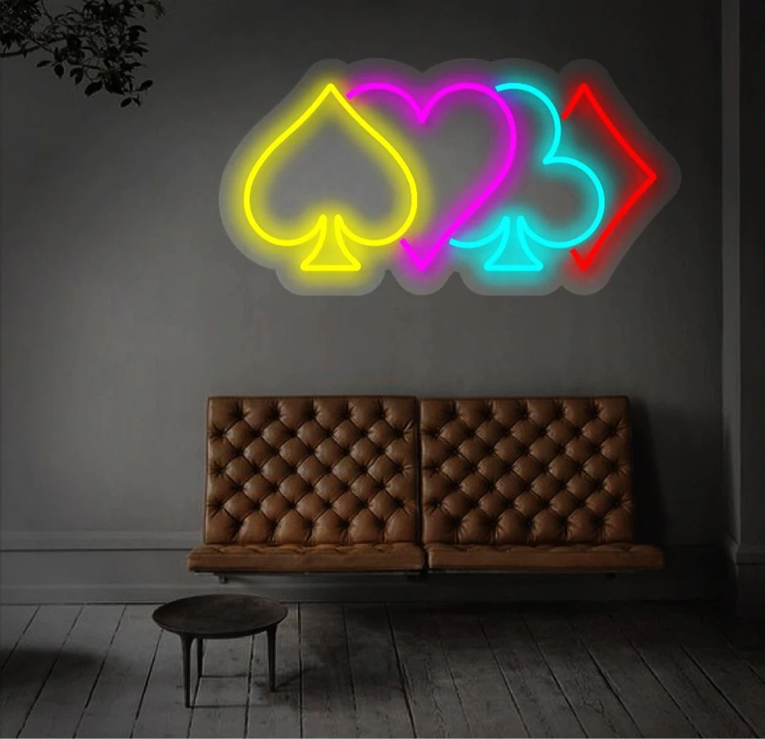Playing Cards Neon Sign