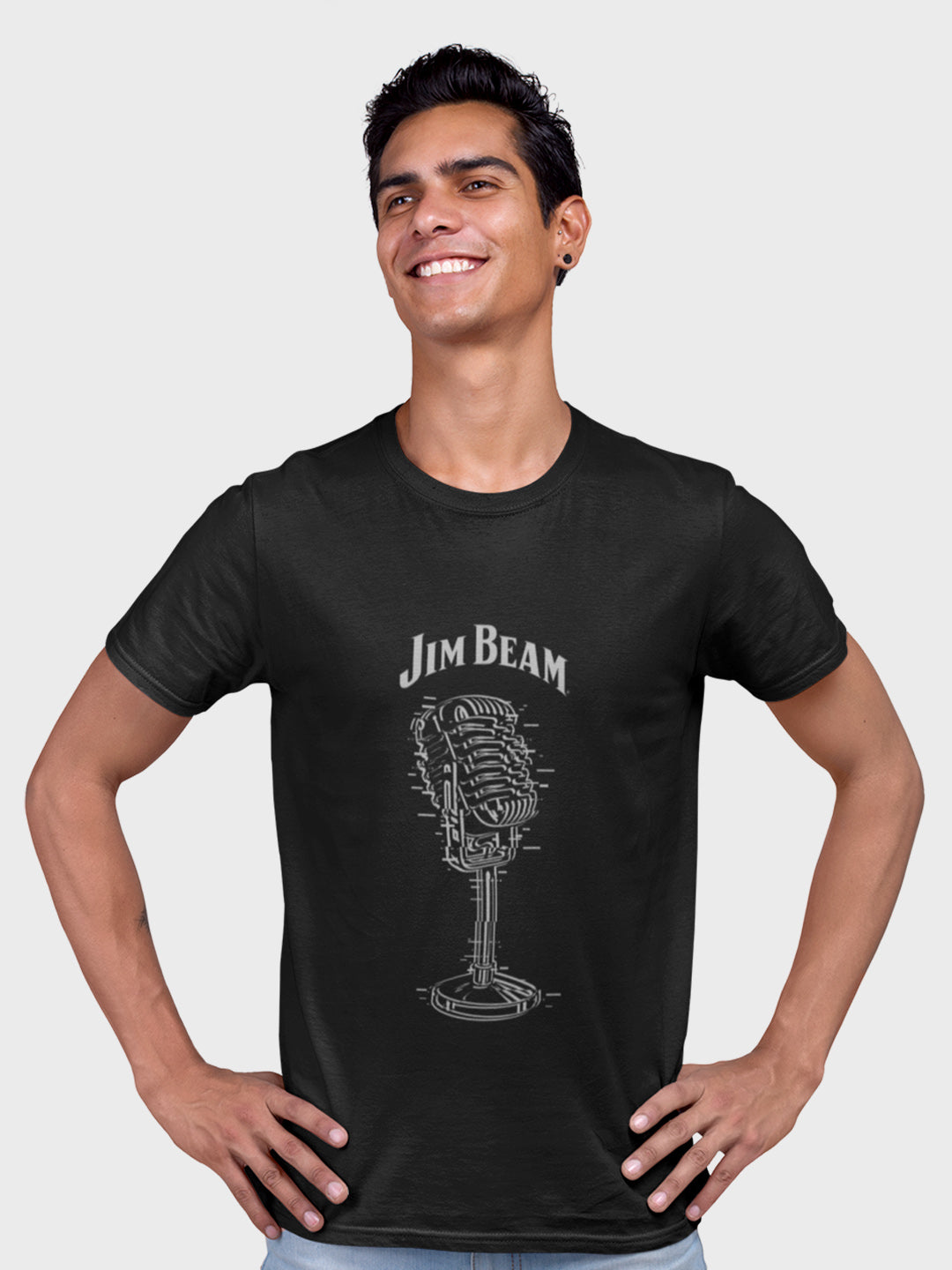 Jim Beam Retro Mic - Designer T-Shirt