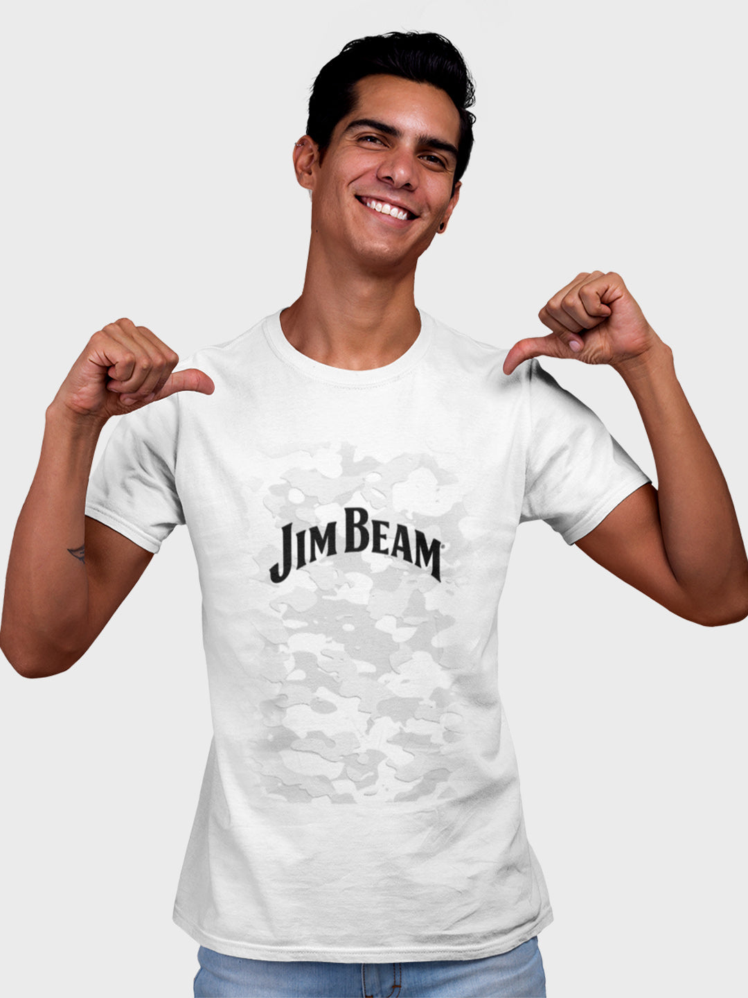 Jim Beam Camo White - Designer T-Shirt
